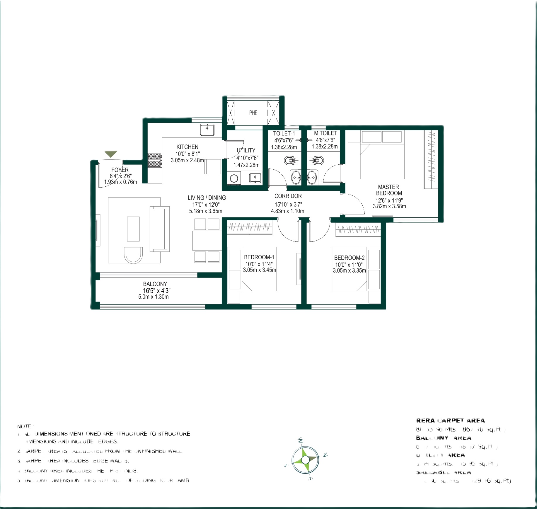 Brigade Eternia 3.5 BHK Floor Plan Yelahanka North Bangalore